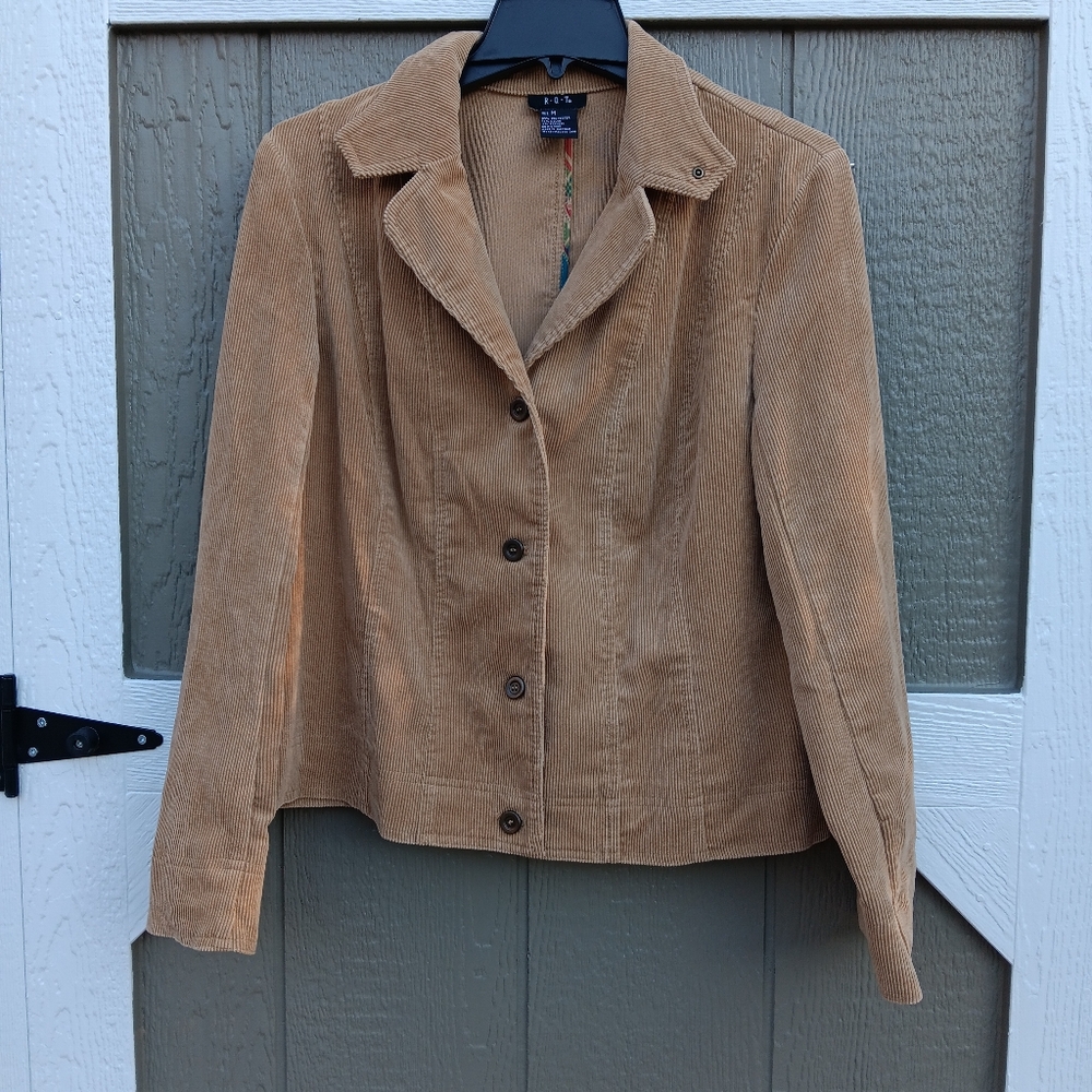 RQT Women's Tan Corduroy Blazer Jacket With Stretch M